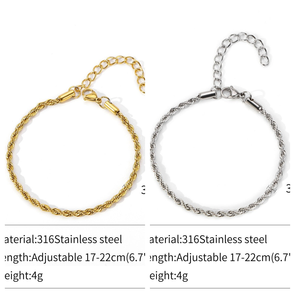 18K Cuban Hemp Flowers Chain in Stainless Steel