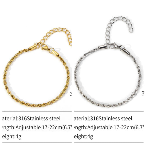 18K Cuban Hemp Flowers Chain in Stainless Steel