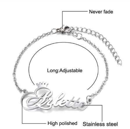 Stainless Steel Letter Bracelet