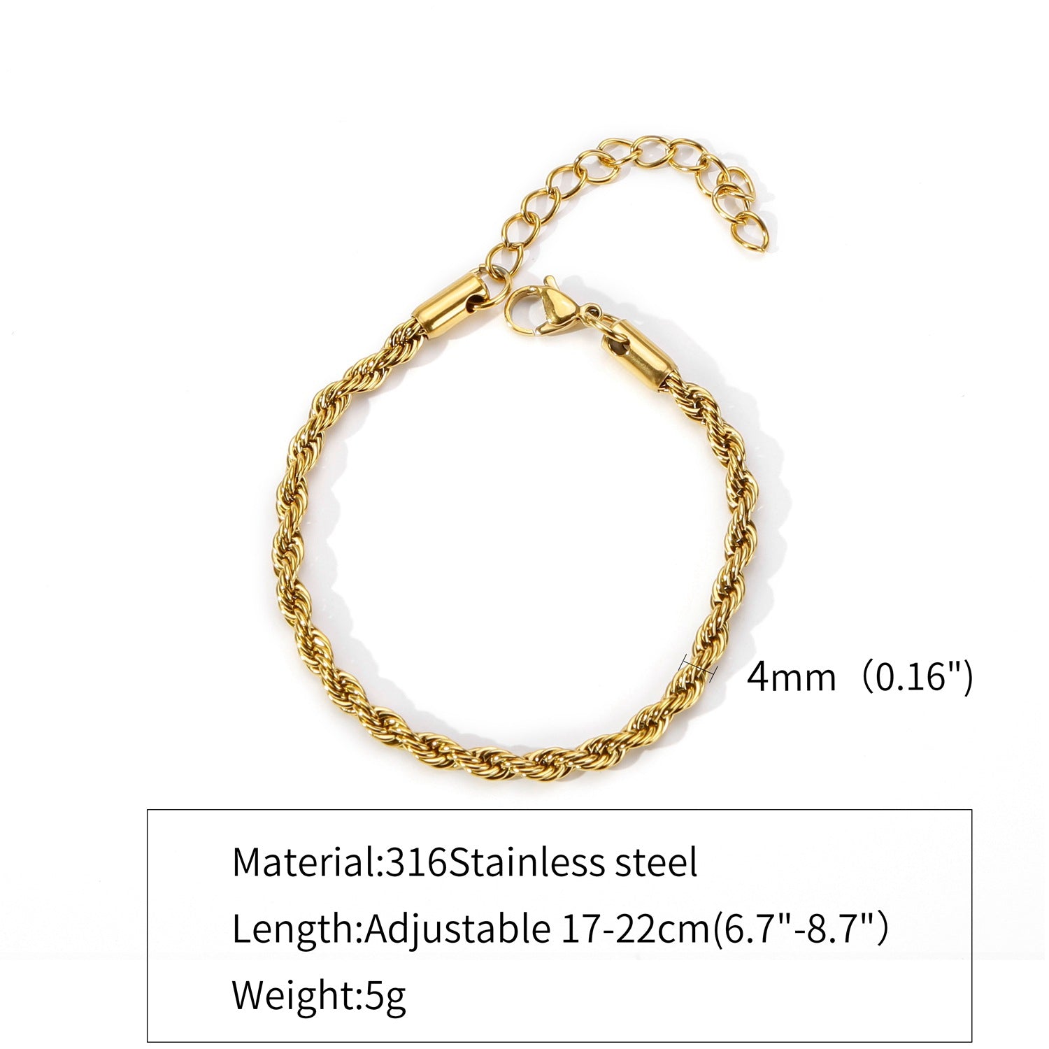 18K Cuban Hemp Flowers Chain in Stainless Steel