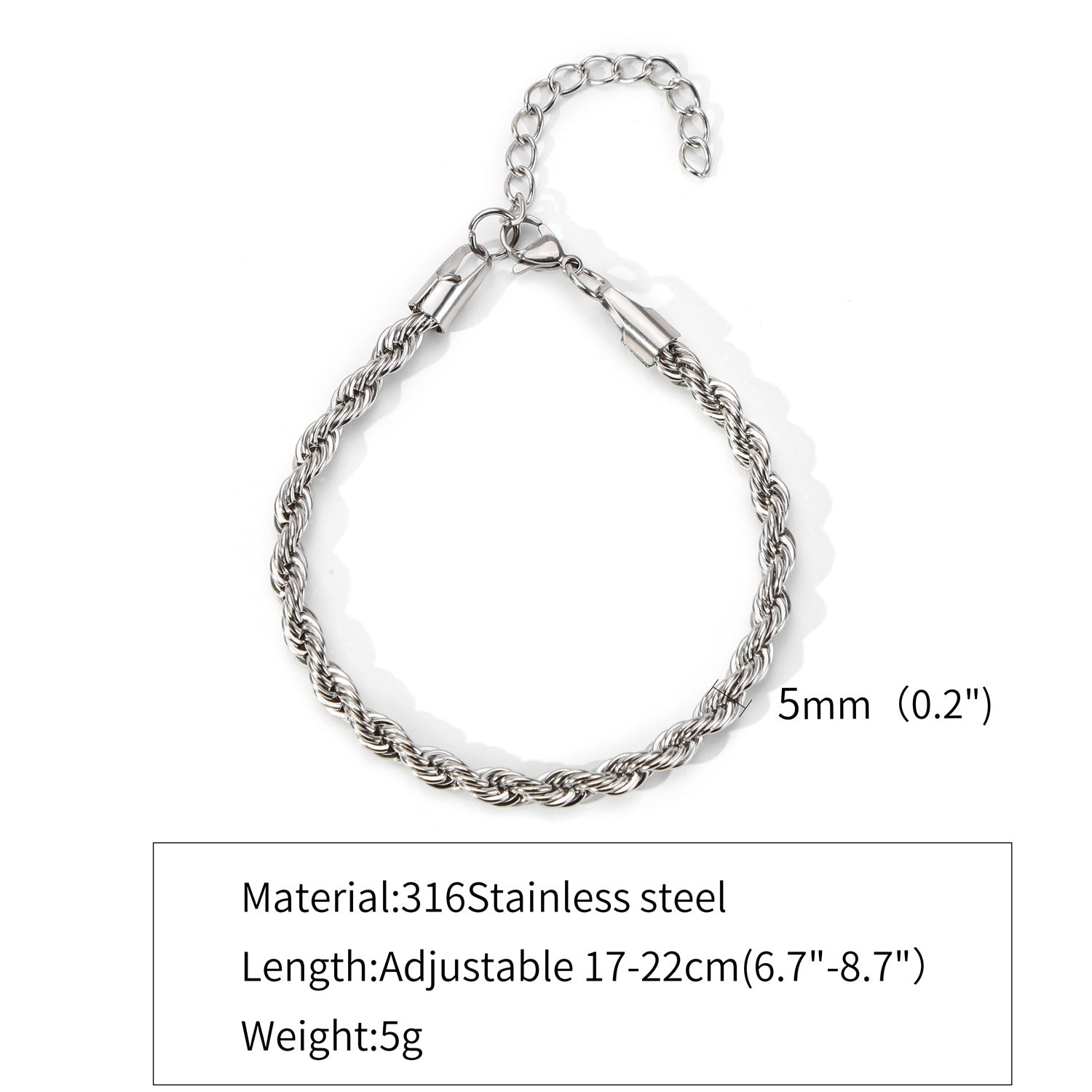 18K Cuban Hemp Flowers Chain in Stainless Steel