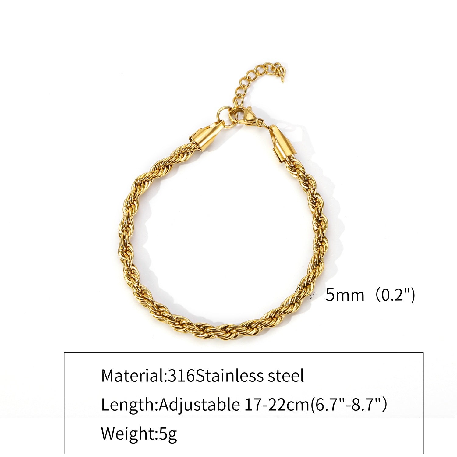 18K Cuban Hemp Flowers Chain in Stainless Steel