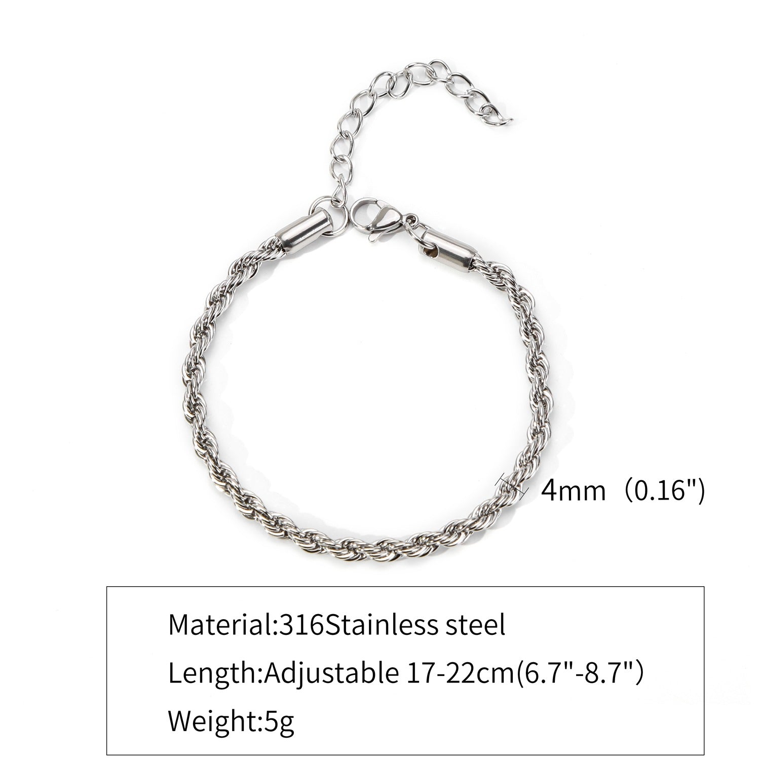 18K Cuban Hemp Flowers Chain in Stainless Steel