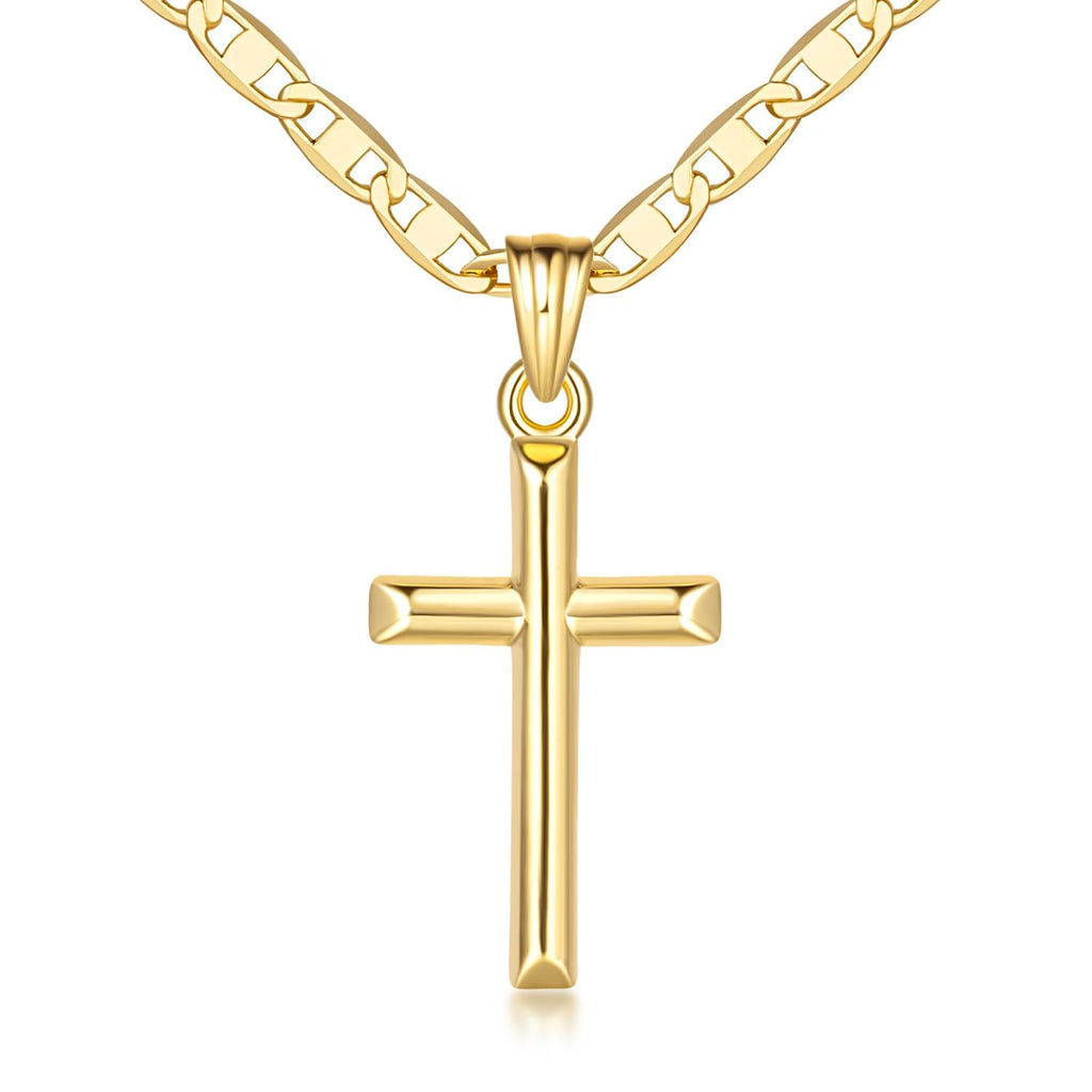 14K Gold Cross Necklaces 26mm