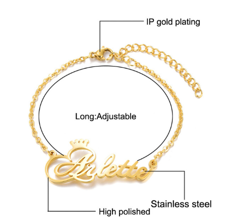Stainless Steel Letter Bracelet