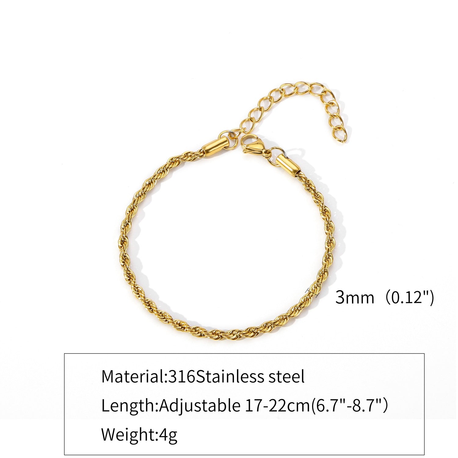 18K Cuban Hemp Flowers Chain in Stainless Steel