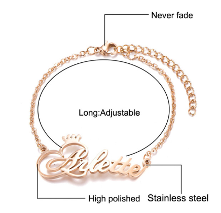 Stainless Steel Letter Bracelet